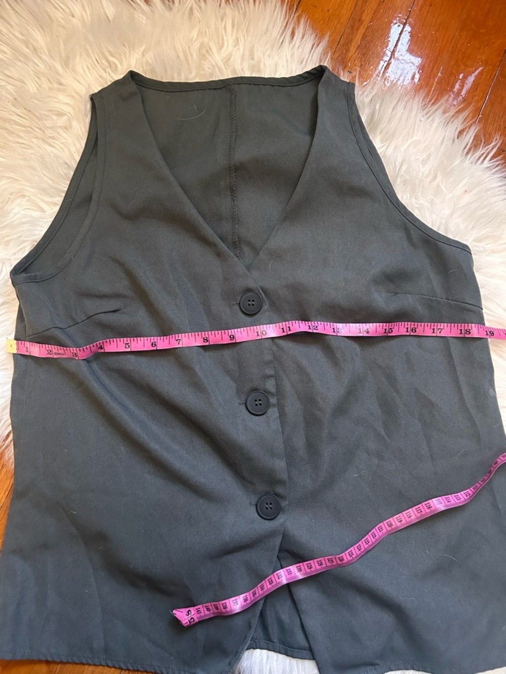 Women's Slate Grey Button Front Vest and Shorts Co-ord Set; Small - Picture 8 of 10